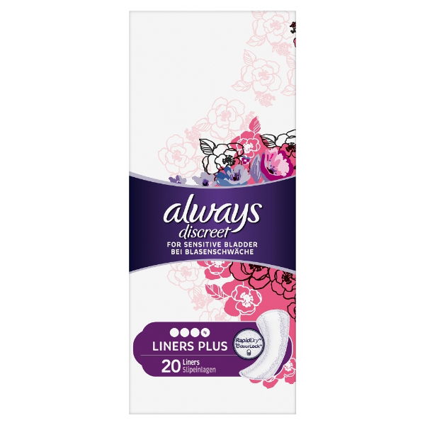 ALWAYS SAN TOWELS DISCREET LINERS PLUS 20 - 3872868