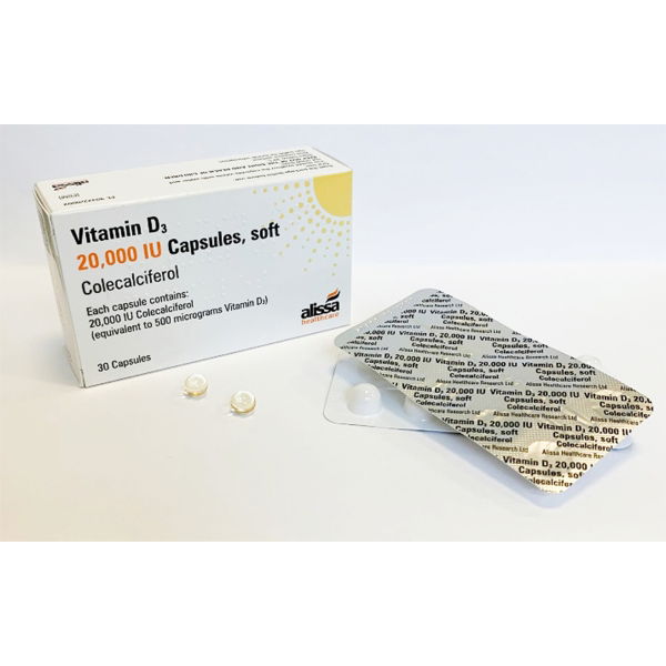 19182911000001100 Colecalciferol Vit D3 20,000iu Licensed Capsules  -  30