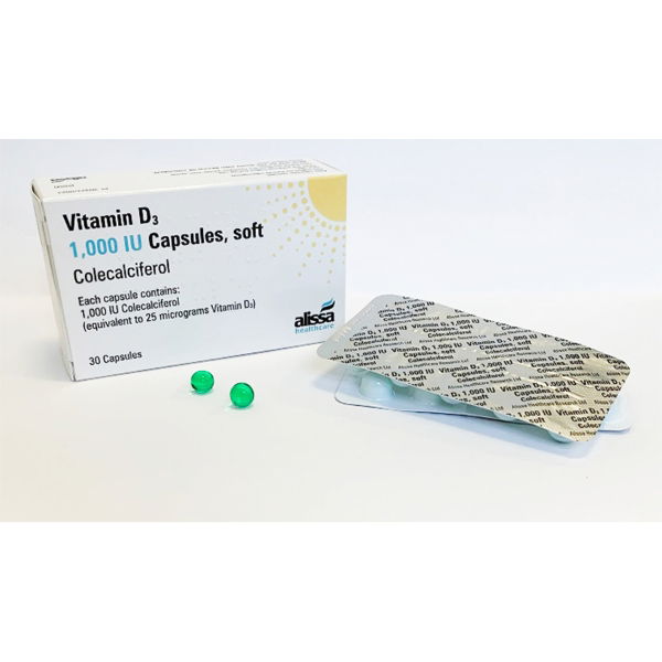 19182011000001100 Colecalciferol Vit D3 1000iu Licensed Capsules  -  30                           