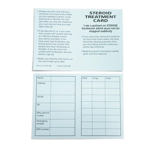 Blue Steroid Treatment Card - 1