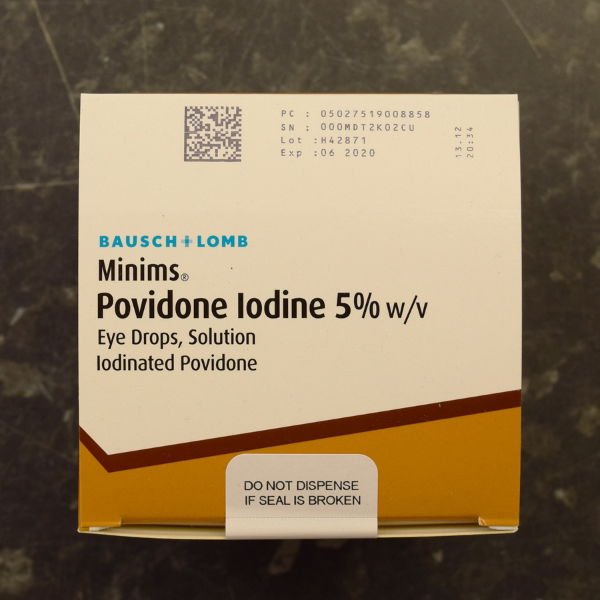 MINIMS POVIDONE IODINE 5% W V EYE DROPS 20 3804127