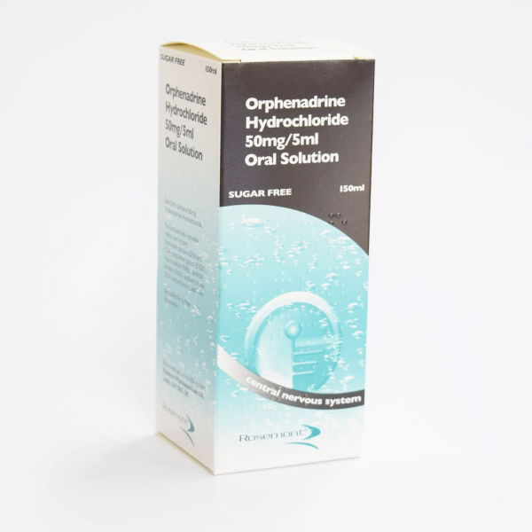 Orphenadrine 50mg 5ml Oral Solution Sugar Free - 150ml 1124611000001102