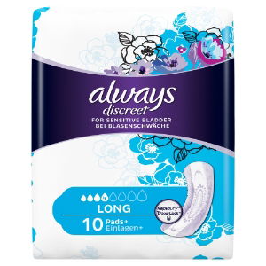 ALWAYS SAN TOWELS DISCREET PADS LONG 10 - 3872843