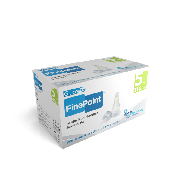 GLUCORX FINEPOINT PEN NEEDLES 5MM31G 100 - 3812674