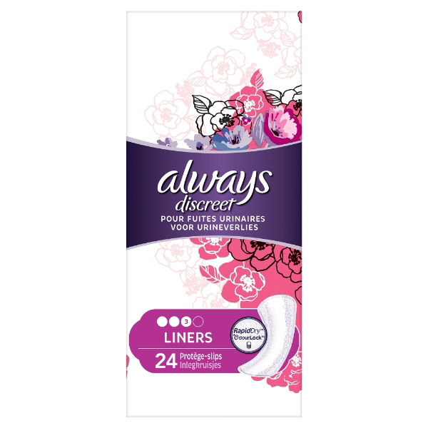 ALWAYS SAN TOWELS DISCREET LINERS 24 - 3872892