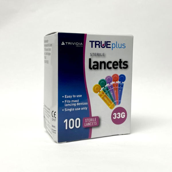 TRUEPLUS Sterile Lancets Single Use 0.195mm/33g - 100