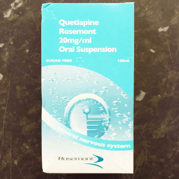 Quetiapine 20mg ml Oral Suspension Sugar Free - 150ml 33261211000001103