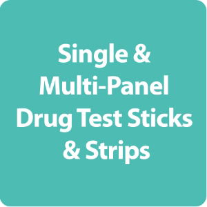 Single and multi-panel drug test sticks and strips