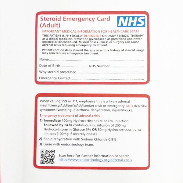 Red Steroid Emergency Card Adult – 100