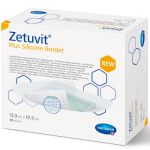 ZETUVIT PLUS SILICON BORDER Dressing 12.5 x 12.5cm - 10