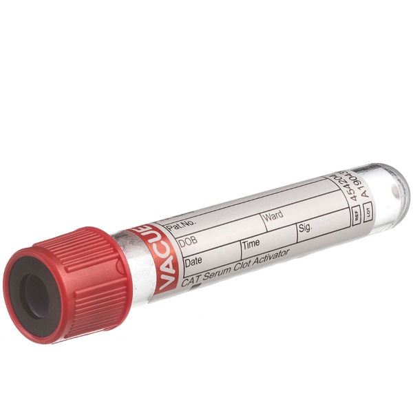 VACUETTE 4ml Cat Serum Push Cap Tube Red Cap 454204  - 100