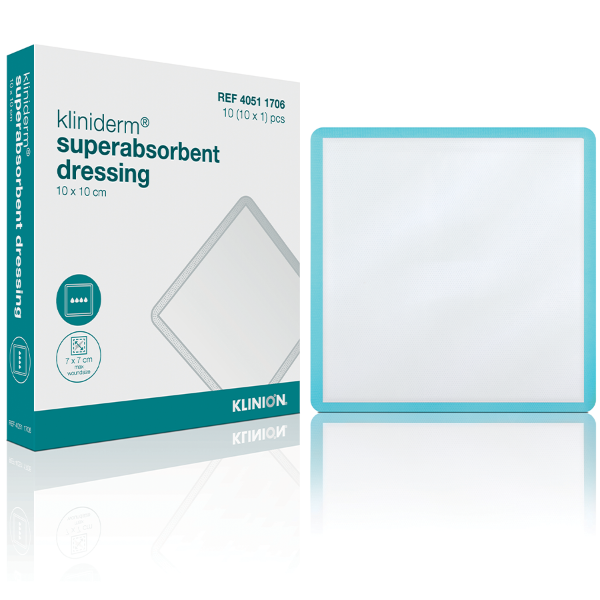 KLINIDERM SUPERABSORBENT Sterile Dressing 10 x 10cm - 10