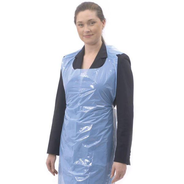 White Plastic Apron Flat Packed - 100pk AHP0006