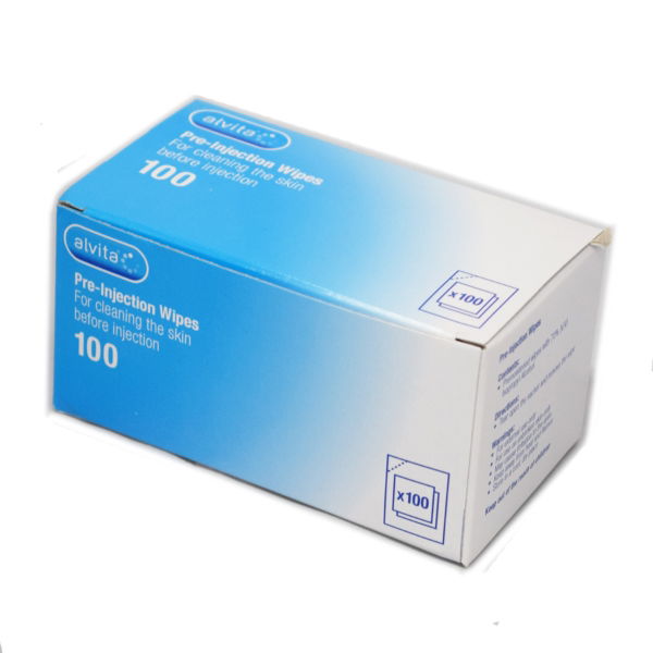 Alvita Pre-injection Wipes Pack of 100 3665452