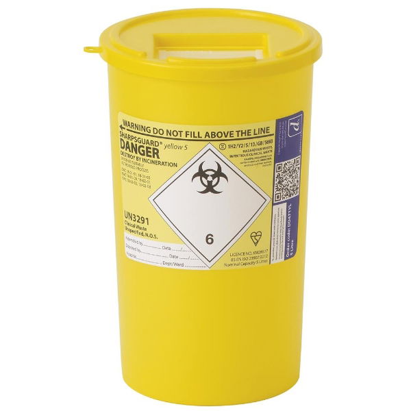 Sharpsbin 5 litre yellow